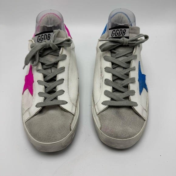 Golden Goose Sneakers Rare Pink & Blue Womens Size 41 US Size 11 GGDB Super-Star - Picture 1 of 11